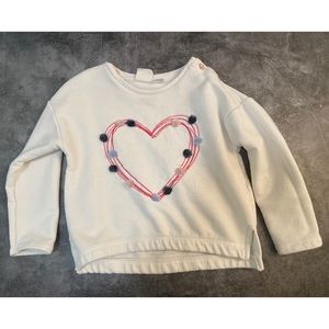 Zara BabyGirl white sweatshirt sweater top  2-3